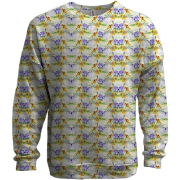 3D свитшот с фиолетовыми розами