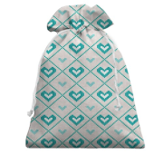 3D Подарунковий мішечок з шитими сердечками