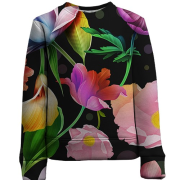 Детский 3D свитшот с иллюстрированными цветами