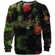 3D світшот з новорічною ялинкою