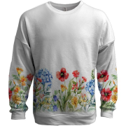 3D свитшот с цветочным орнаментом понизу