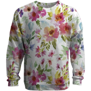 3D свитшот с акварельными цветами