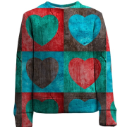 Дитячий 3D світшот с сердечками в квадратах