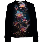 Детский 3D свитшот с декоративными арт цветами