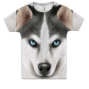 Дитяча 3D футболка з великим хаскі