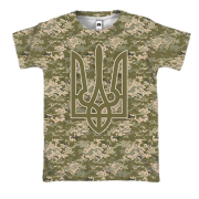3D футболка піксель з Герб України