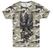Дитяча 3D футболка Сокіл зі змією (Котофляж)