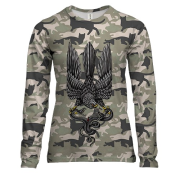 Жіночий 3D лонгслів Сокіл зі змією (Котофляж)