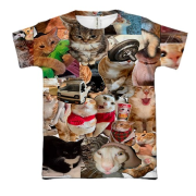 3D футболка Мемные коты
