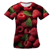 Женская 3D футболка Малина