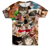 Детская 3D футболка Мемные коты