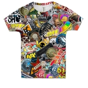 Дитяча 3D футболка CS 2 - Sticker Bombing