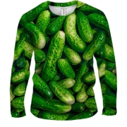 Мужской 3D лонгслив Огурцы