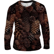 Чоловічий 3D лонгслів Ялинові шишки