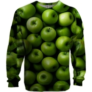 3D свитшот Зеленые яблоки