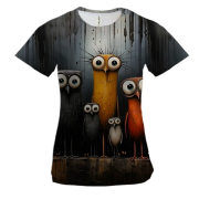 Жіноча 3D футболка Сови (АРТ)