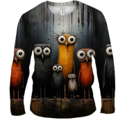 Мужской 3D лонгслив Совы (АРТ)