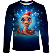 Дитячий 3D лонгслів з новорічною змією