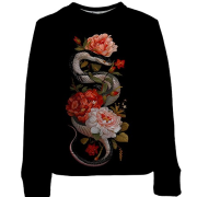 Дитячий 3D світшот змія в півонії