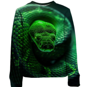 Дитячий 3D світшот Зелена неонова змія