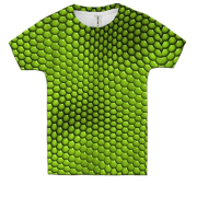 Детская 3D футболка Зеленая змея чешуя