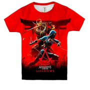 Детская 3D футболка Assassin's Creed - Shadows (red)