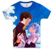 Детская 3D футболка Субару и Рем - Re:Zero