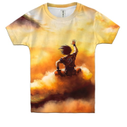 Детская 3D футболка Сон Гоку на облаке - Dragon Ball