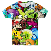 Детская 3D футболка Растения против зомби