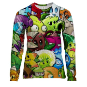 Женский 3D лонгслив Растения против зомби