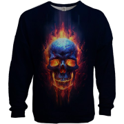 3D світшот Череп у полум'ї