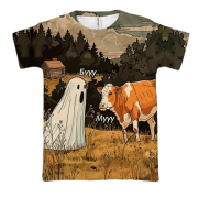 3D футболка Корова и привидение