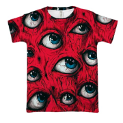 3D футболка Жуткие глаза
