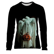 Жіночий 3D лонгслів Привид з гарбузами