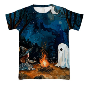3D футболка Девочка и призрак, Хэллоуин