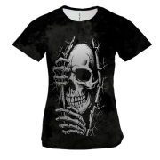 Жіноча 3D футболка Скелет виглядає
