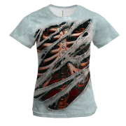 Жіноча 3D футболка Криваві ребра, 666