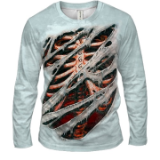 Чоловічий 3D лонгслів Криваві ребра, 666