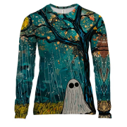 Жіночий 3D лонгслів Привид під дощем, Хелловін