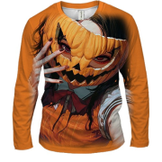 Чоловічий 3D лонгслів Аніме дівчина, Хелловін