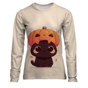 Жіночий 3D лонгслів Милий котик, Хелловін