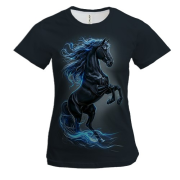 Жіноча 3D футболка Сірий кінь