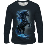 Чоловічий 3D лонгслів Сірий кінь