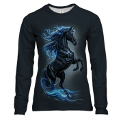 Женский 3D лонгслив Серый конь