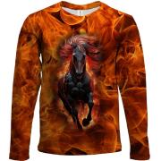 Дитячий 3D лонгслів з Вогненним конем