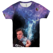 Дитяча 3D футболка Ілон Маск з сигаретою