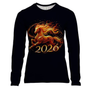 Женский 3D лонгслив с лошадью 2026