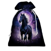 3D Подарунковий мішечок з конем на тлі місяця