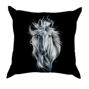 3D подушка з чорно-білим конем