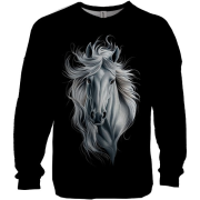 3D світшот з чорно-білим конем